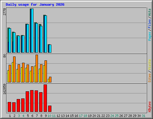 Daily usage for January 2026